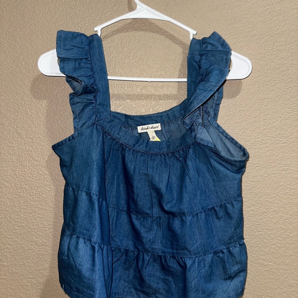 Derek Heart Denim Blue Top